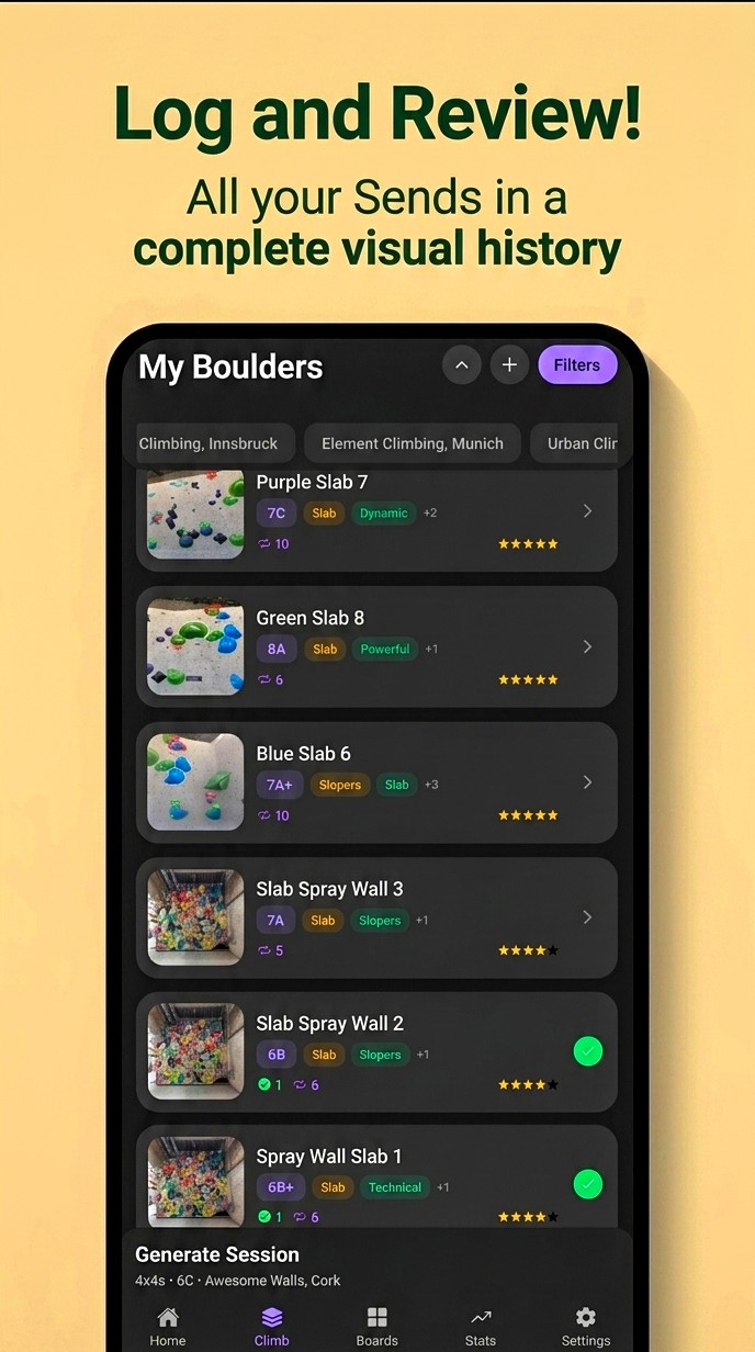 Log and review — all your sends in a complete visual history